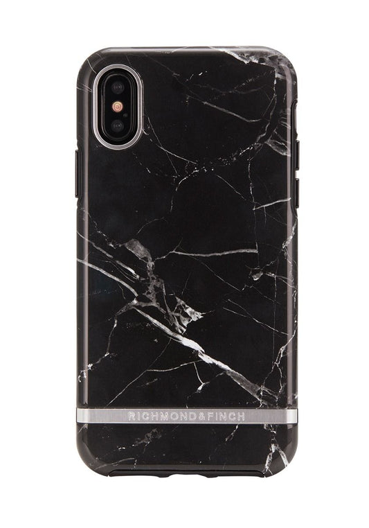 Richmond and Finch Black Marble - Silver iPhone XS Max
