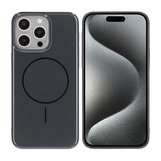 Glossy design Magnetic Case For iPhone 15 Pro Max Black