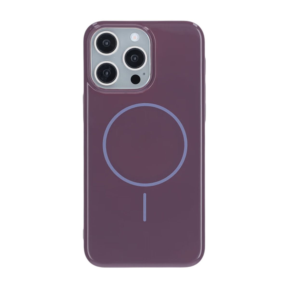 Glossy design Magnetic Case For iPhone 15 Pro Max Purplek