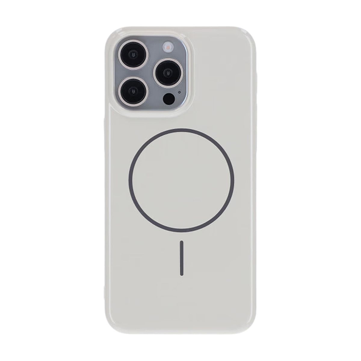 Glossy design Magnetic Case For iPhone 15 Pro Max White