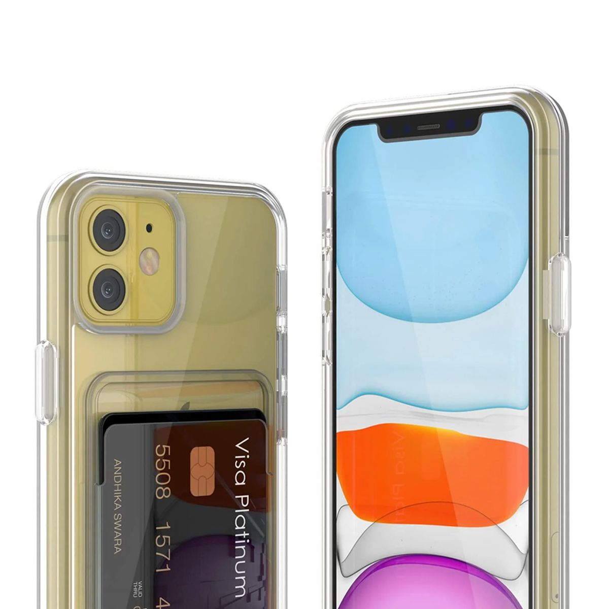 iPhone 11 Case with Card Holder TPU - Transparent