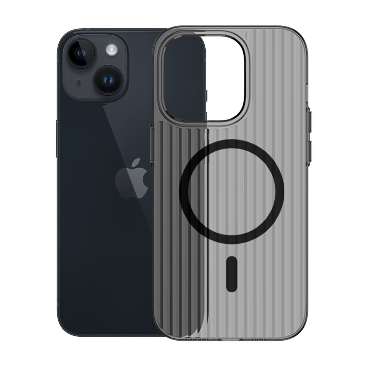 iPhone 14/13 Mobilskal Korrugerad - Svart