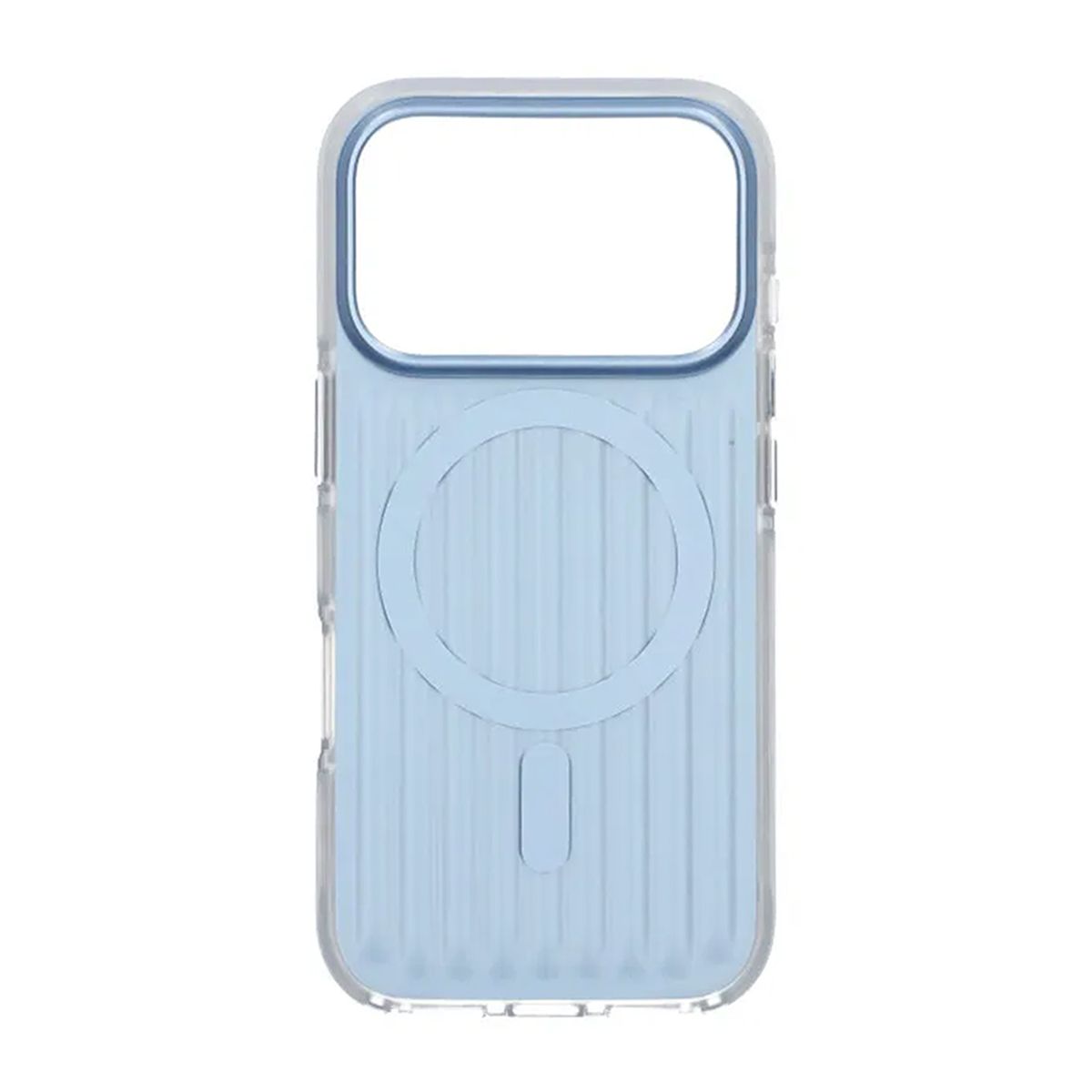 Corrugated suitcase metal paint magnetic suction Case For iPhone 17 Pro Blue
