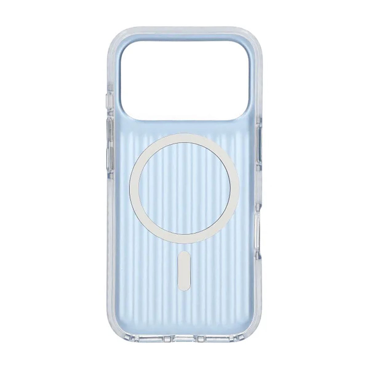 Corrugated suitcase metal paint magnetic suction Case For iPhone 17 Pro Blue
