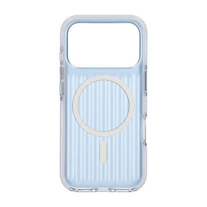 Corrugated suitcase metal paint magnetic suction Case For iPhone 17 Pro Blue