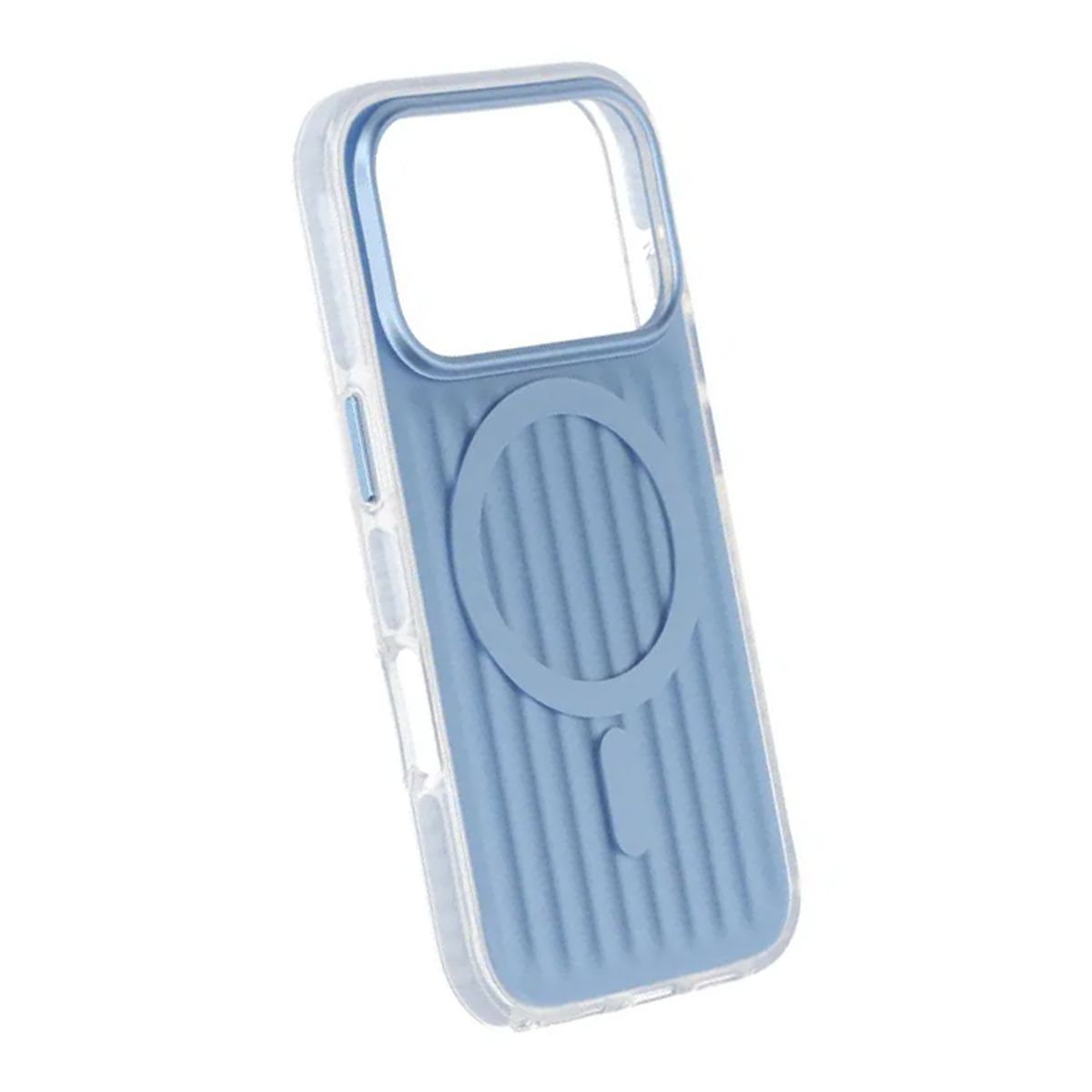 Corrugated suitcase metal paint magnetic suction Case For iPhone 17 Pro Blue