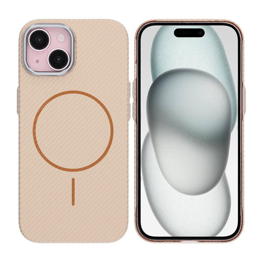 iPhone 15 Mobile Case Carbon Patterned - Gold