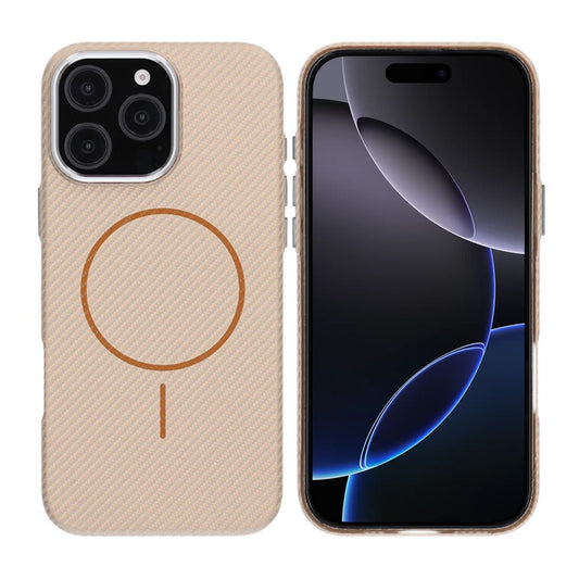 iPhone 16 Pro Max Carbon Patterned Phone Case - Gold