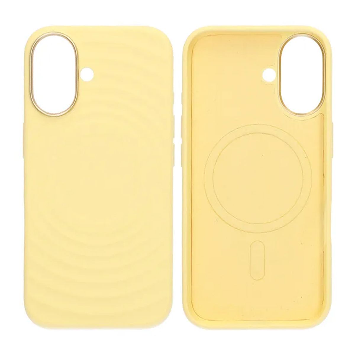 Silicone Mobile Case for iPhone 16 - Yellow with Camera Protection