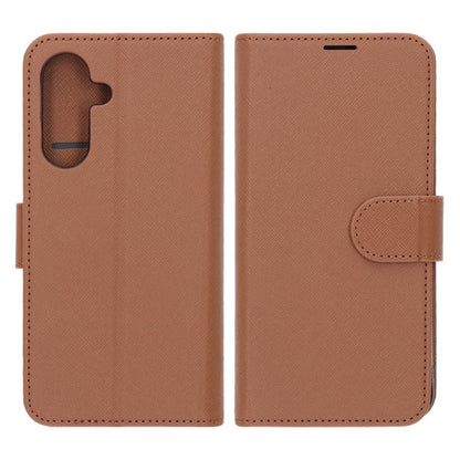 Flip Stand Leather Wallet Case For Samsung A26 Brown