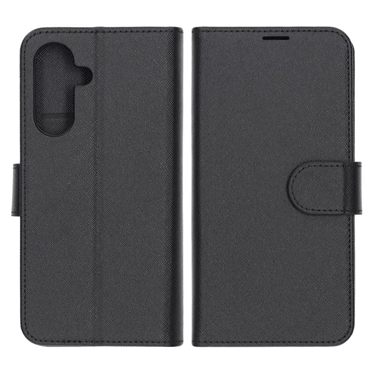 Flip Stand Leather Wallet Case For Samsung A26 Black