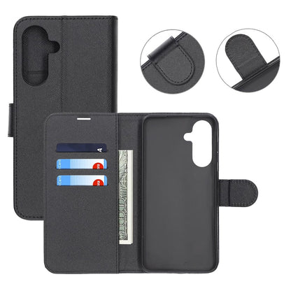 Flip Stand Leather Wallet Case For Samsung A26 Black
