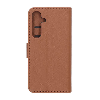 Flip Stand Leather Wallet Case For Samsung S25 Plus Brown