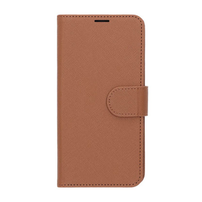 Flip Stand Leather Wallet Case For Samsung S25 Plus Brown