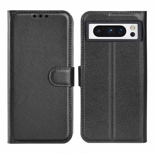Flip Stand Leather Wallet Case For Google Pixel 8 Pro Black