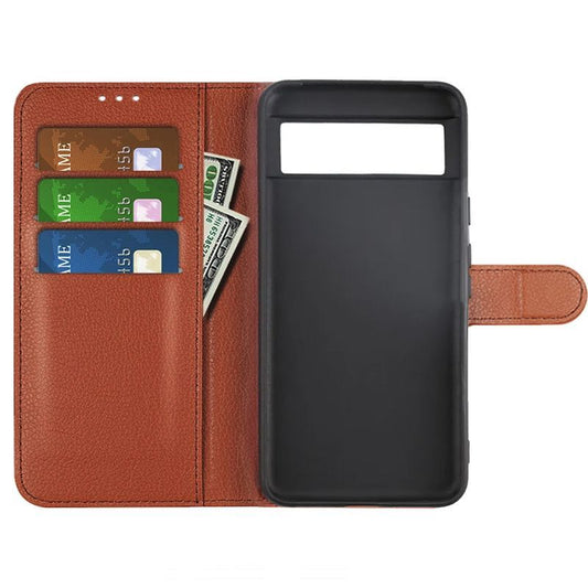 Google Pixel 8 Pro Wallet Case with Stand - Brown