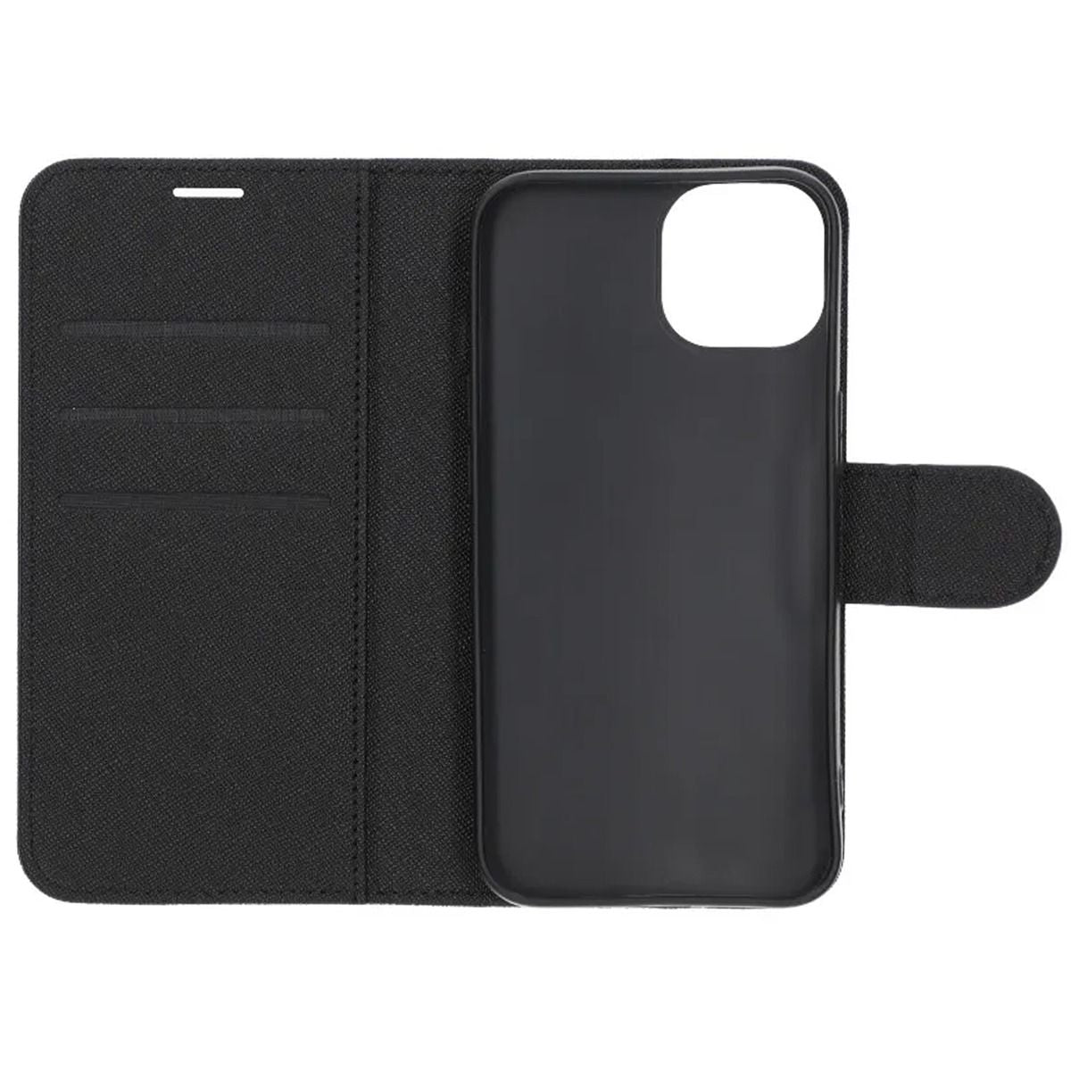 iPhone 13/14 Flip Stand Leather Wallet Case Black