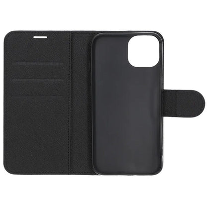 iPhone 13/14 Flip Stand Leather Wallet Case Black