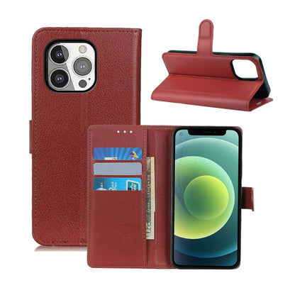 iPhone 13 Pro Max Wallet Case with Stand - Brown