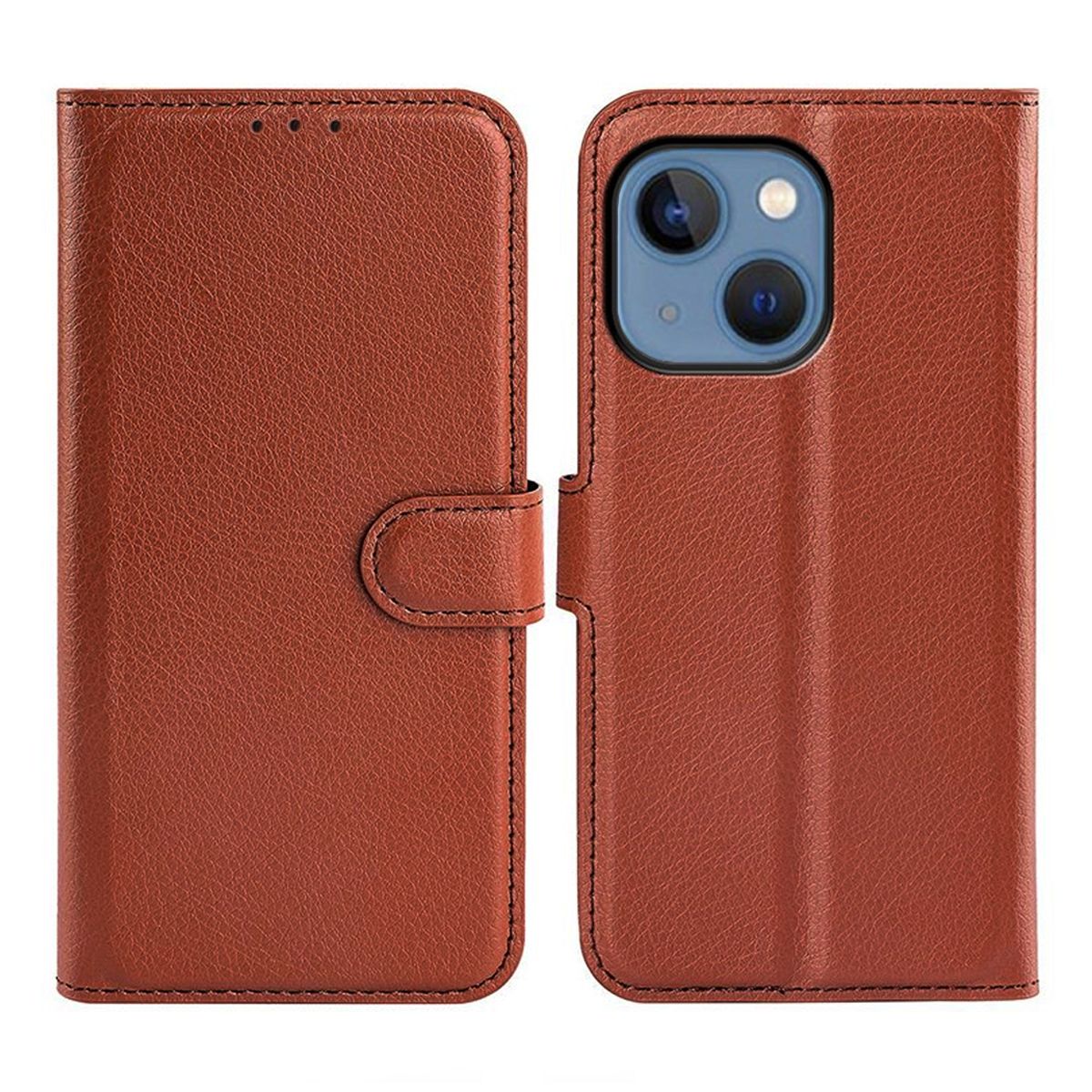 iPhone 14 Plus Plånboksfodral med Stativ - Brun