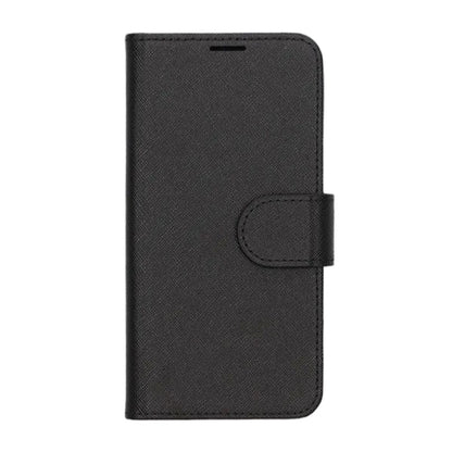 Flip Stand Leather Wallet Case For iPhone 16 Black