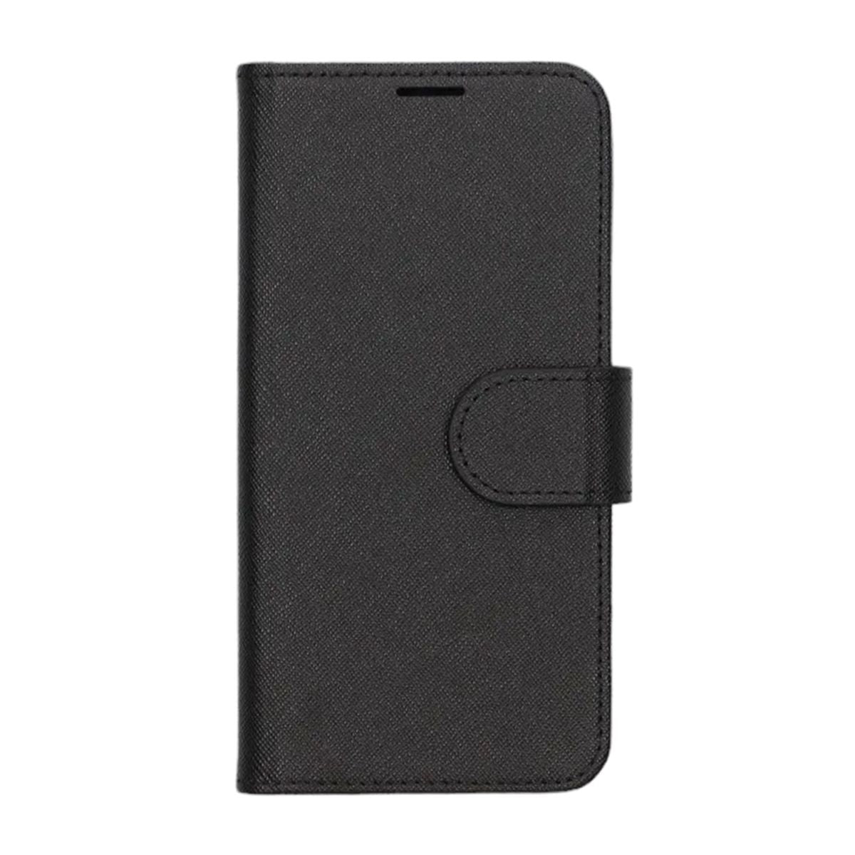 Flip Stand Leather Wallet Case For iPhone 16 Plus Black