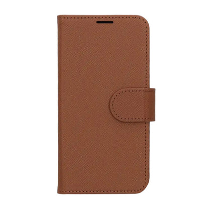 Flip Stand Leather Wallet Case For iPhone 16 Plus Brown