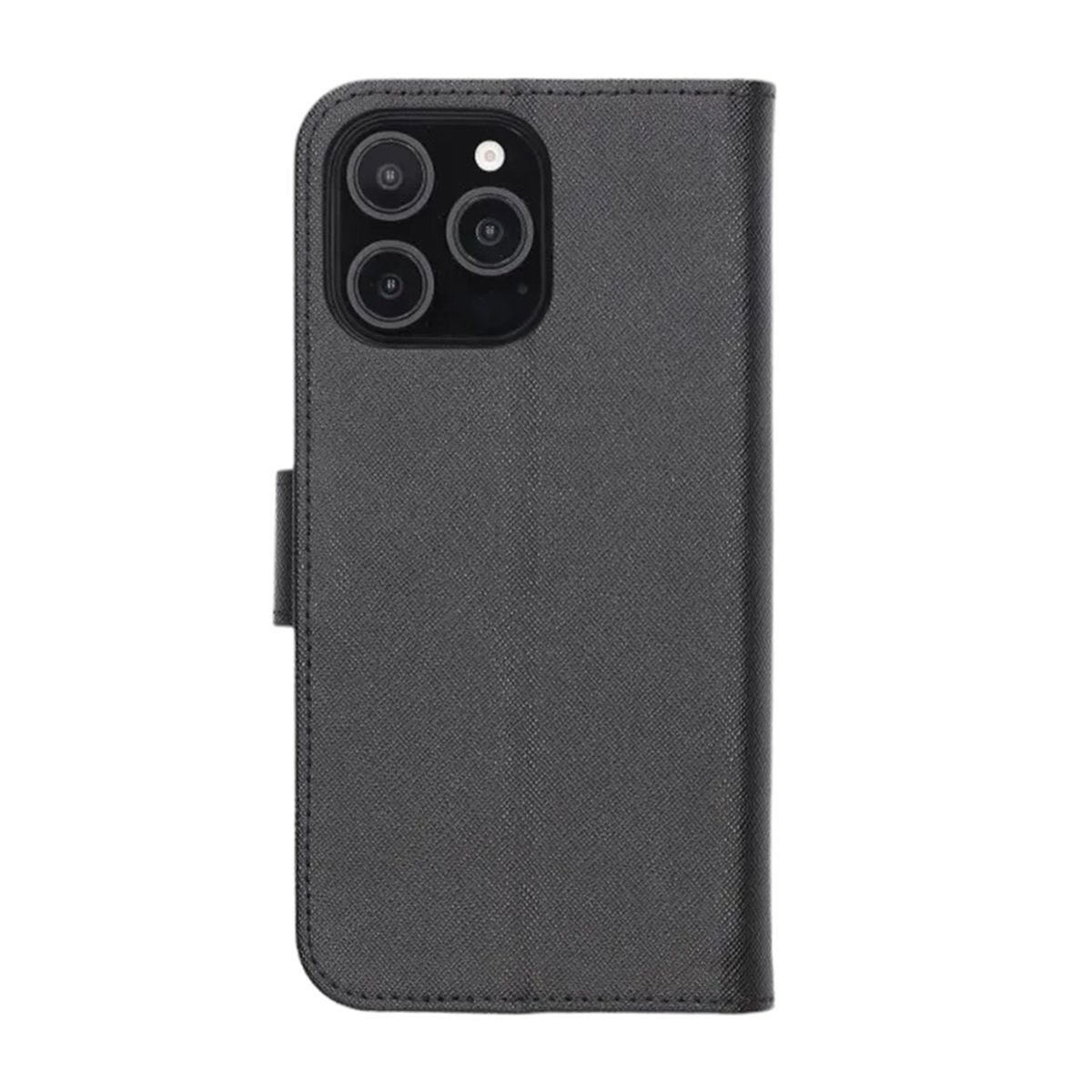 Flip Stand Leather Wallet Case For iPhone 16 Pro Black