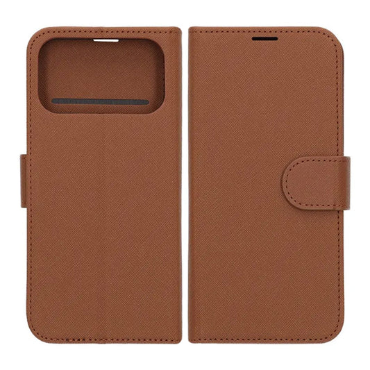 Plånboksfodral med stativ till iPhone 17 Pro Max - Brun