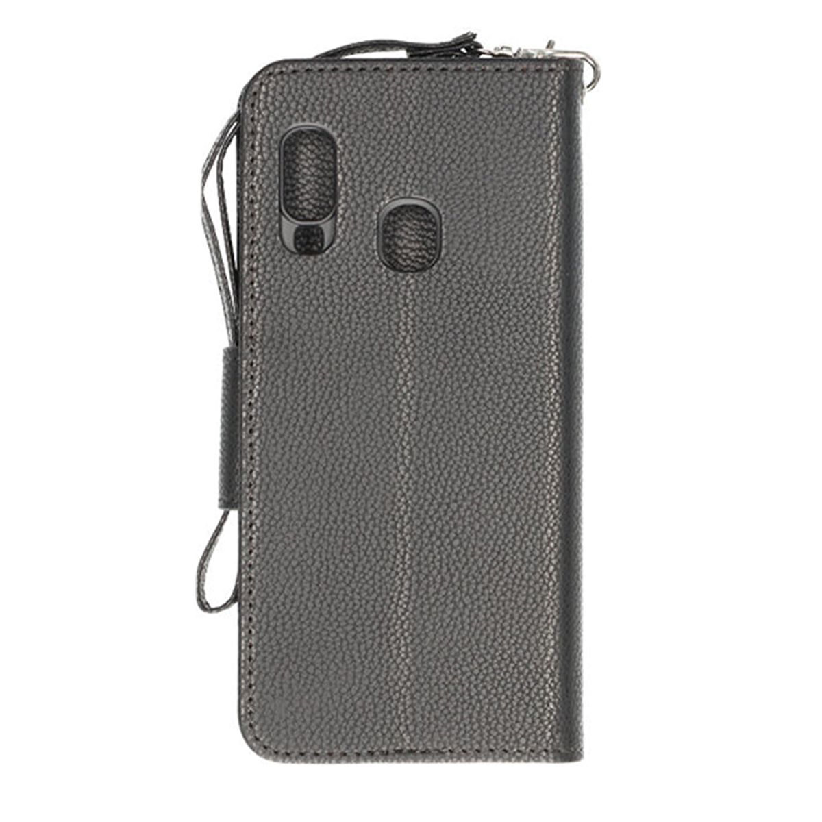 Flip Stand Leather Wallet Case For Samsung A40 Black