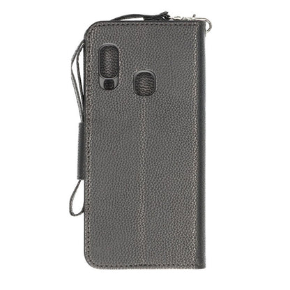 Flip Stand Leather Wallet Case For Samsung A40 Black