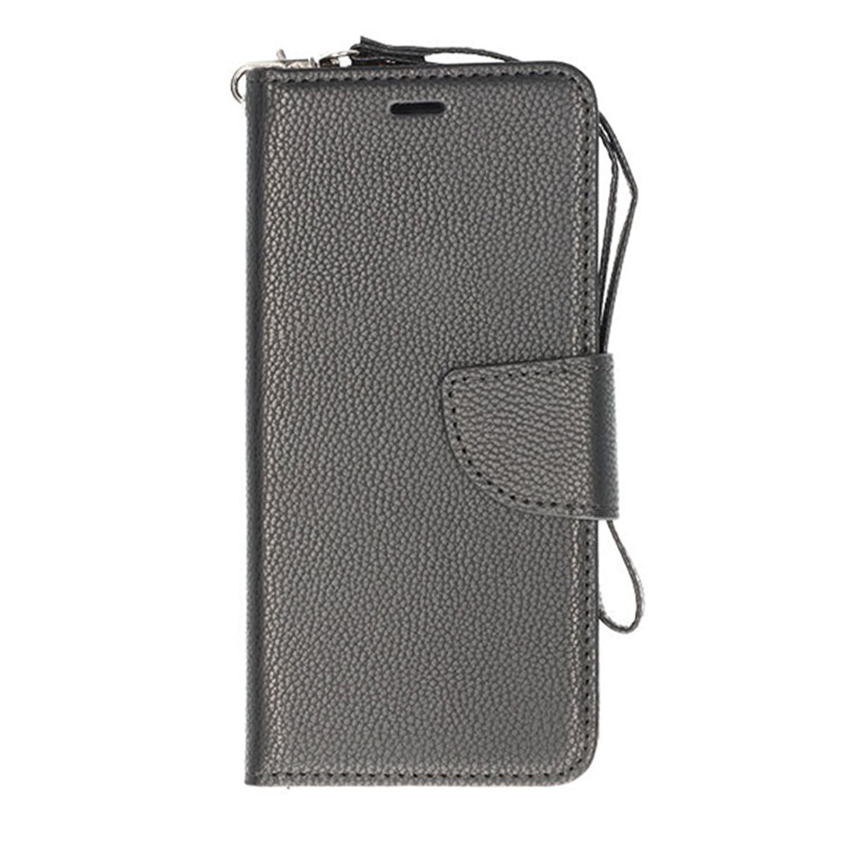 Flip Stand Leather Wallet Case For Samsung A40 Black
