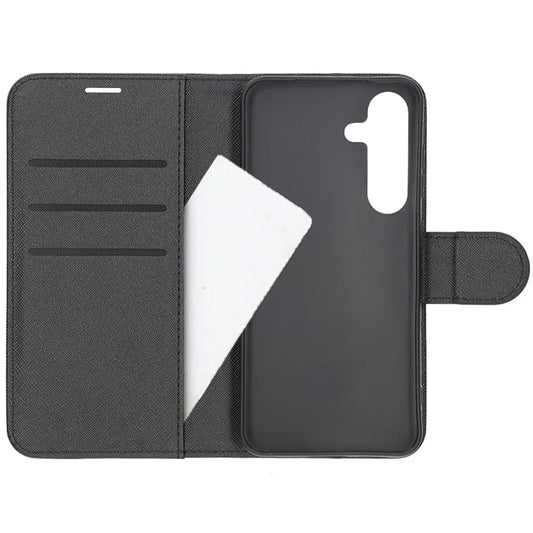 Flip Stand Leather Wallet Case For Samsung A54 5G Black