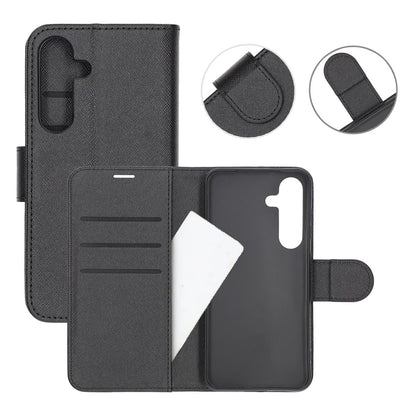 Flip Stand Leather Wallet Case For Samsung A54 5G Black