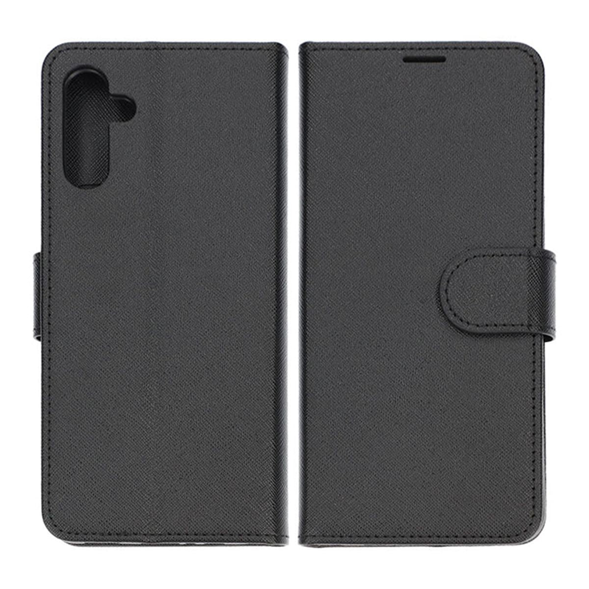 Flip Stand Leather Wallet Case For Samsung Galaxy A04s Black
