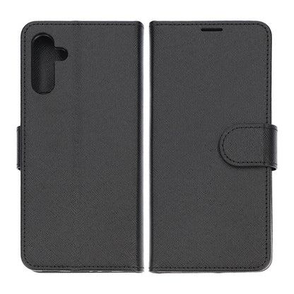 Flip Stand Leather Wallet Case For Samsung Galaxy A04s Black