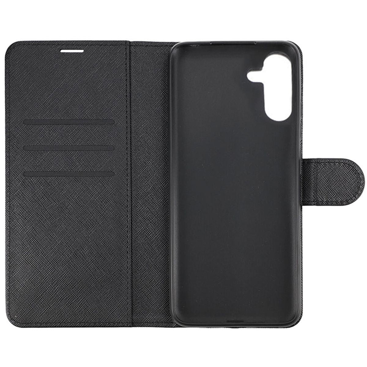 Flip Stand Leather Wallet Case For Samsung Galaxy A04s Black