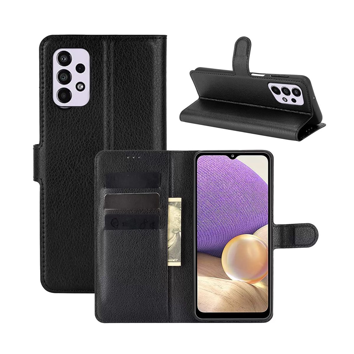 Samsung Galaxy A33 5G Wallet Case with Stand - Black