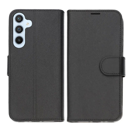 Flip Stand Leather Wallet Case For Samsung Galaxy A35 Black