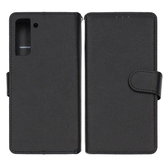 Flip Stand Leather Wallet Case For Samsung Galaxy S21 Black