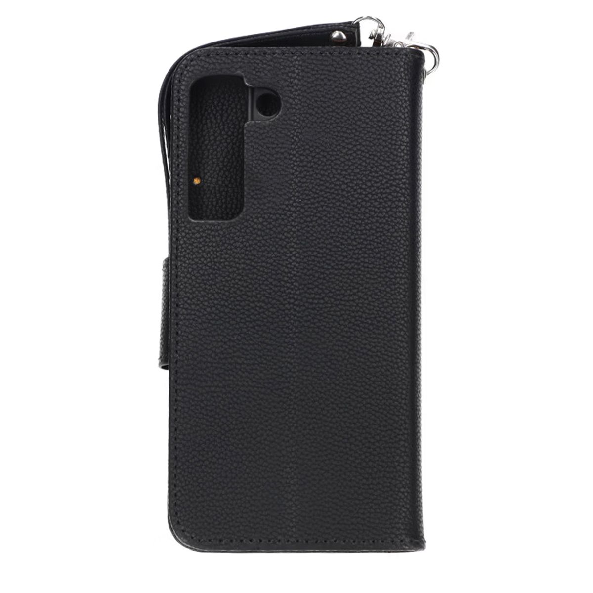 Flip Stand Leather Wallet Case For Samsung Galaxy S22 5G Black