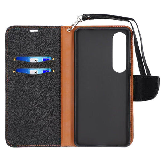 Wallet Case with Stand for Sony Xperia 1 VI - Black and Brown