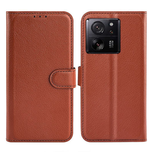 Wallet Case with Stand for Xiaomi 13T and 13T Pro - Brown