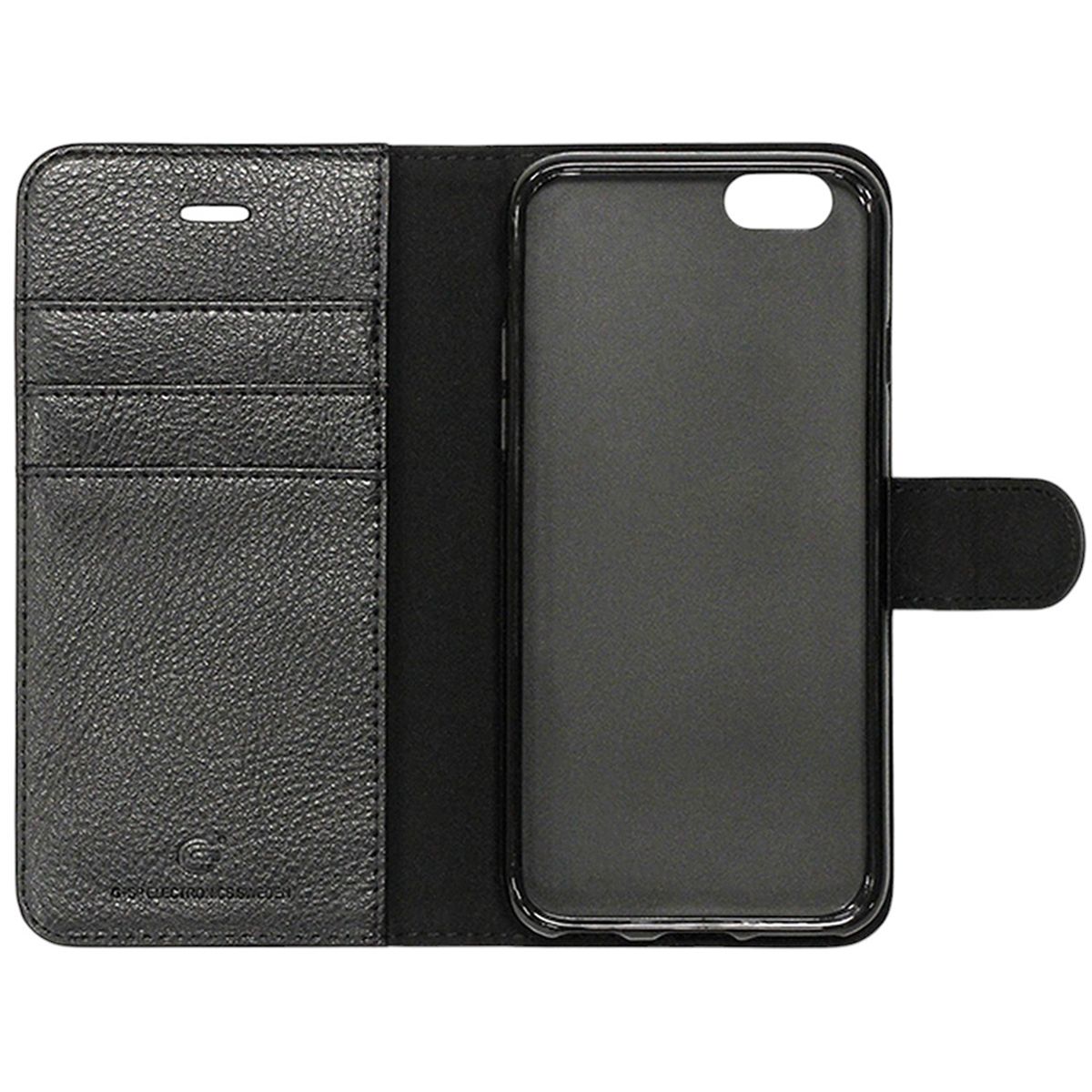 iPhone 6/6S Plånboksfodral Läder med Stativ - Svart