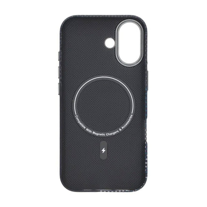 Gilded Magnetic Case For iPhone 17 Grid Blue