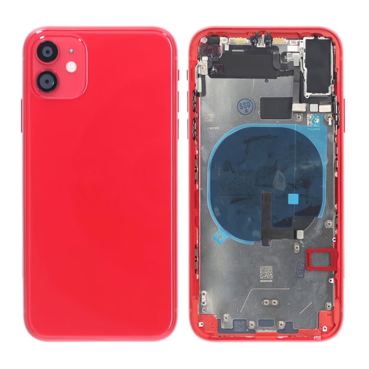 iPhone 11 Baksida med Komplett Ram Premium - Röd