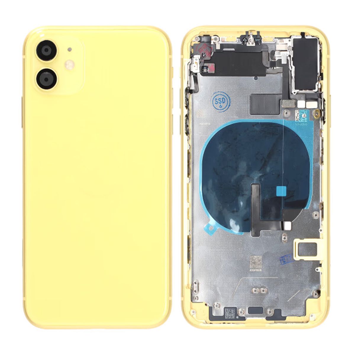 iPhone 11 Baksida med Komplett Ram Premium - Gul