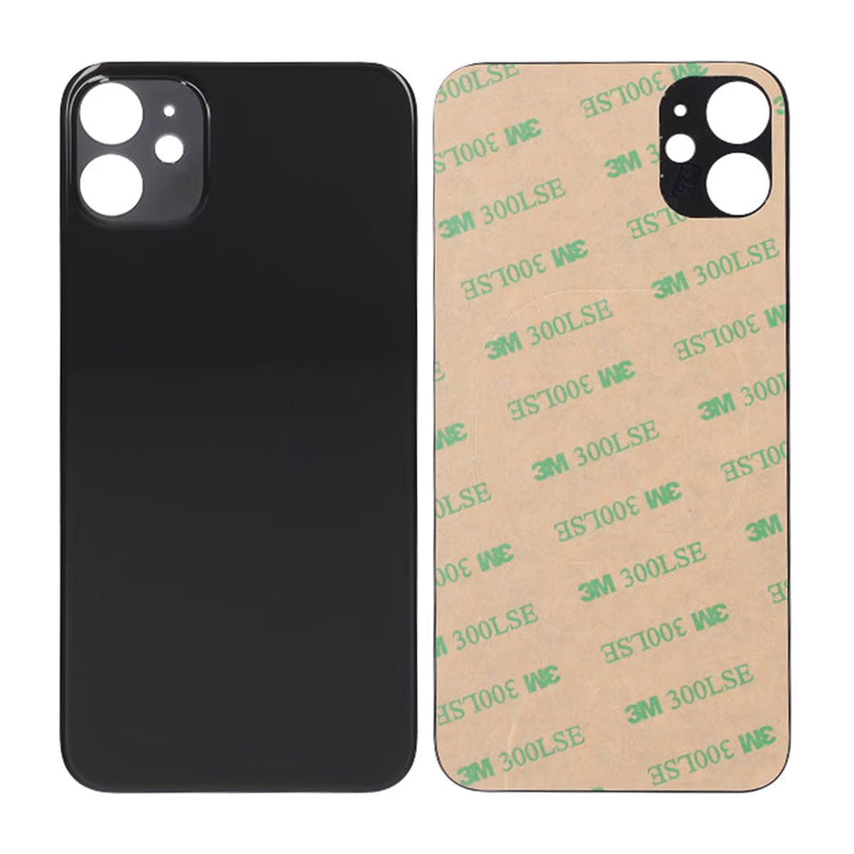 iPhone 11 Baksida Glas med Självhäftande tejp - Svart