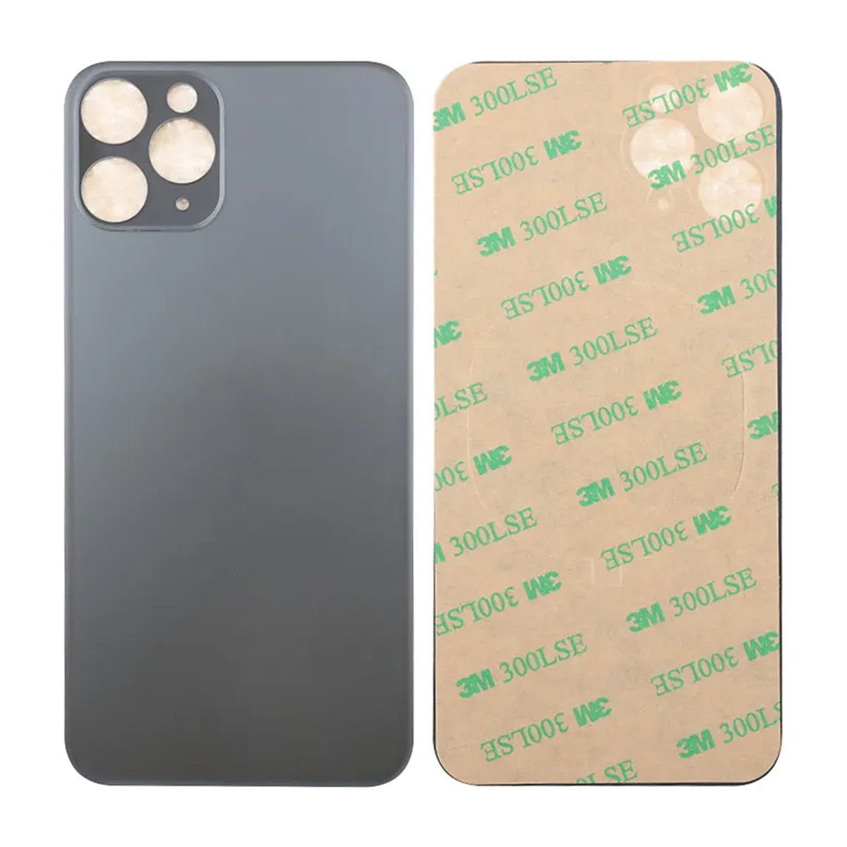 iPhone 11 Pro Baksida Glas med Självhäftande tejp - Svart