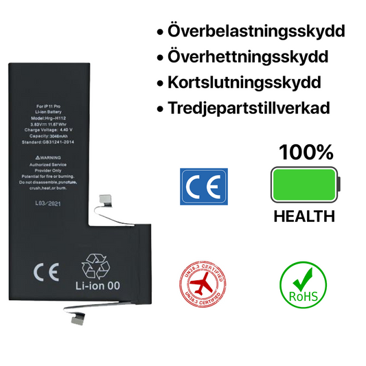 iPhone 11 Pro Batteri Hög Kvalite